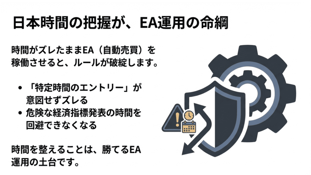 時間ズレがEAルールを破綻させるイメージ図