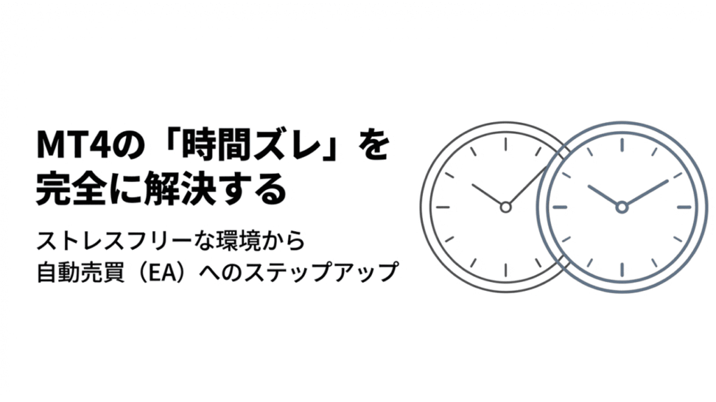 MT4の時間ズレを解決し自動売買へ進む全体イメージ図
