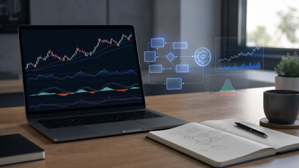 RSI・MACD・移動平均を使ったFX自動売買ロジック設計のイメージ