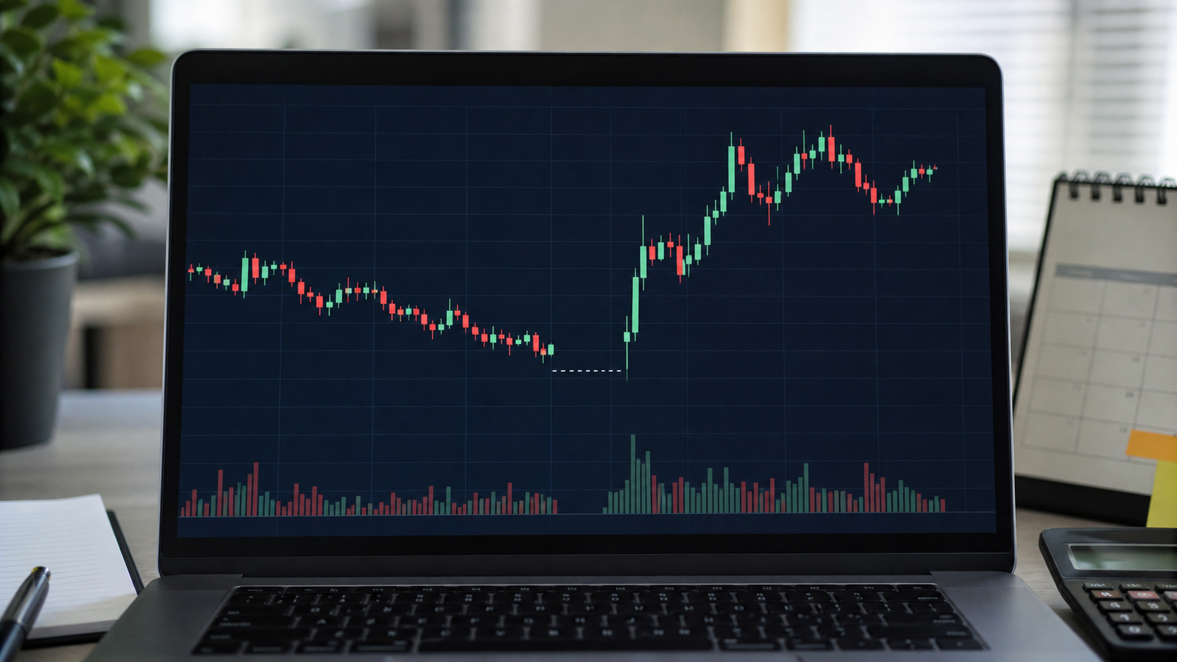 FXの週末持ち越しで金曜終値と月曜始値の窓開けが発生するイメージ