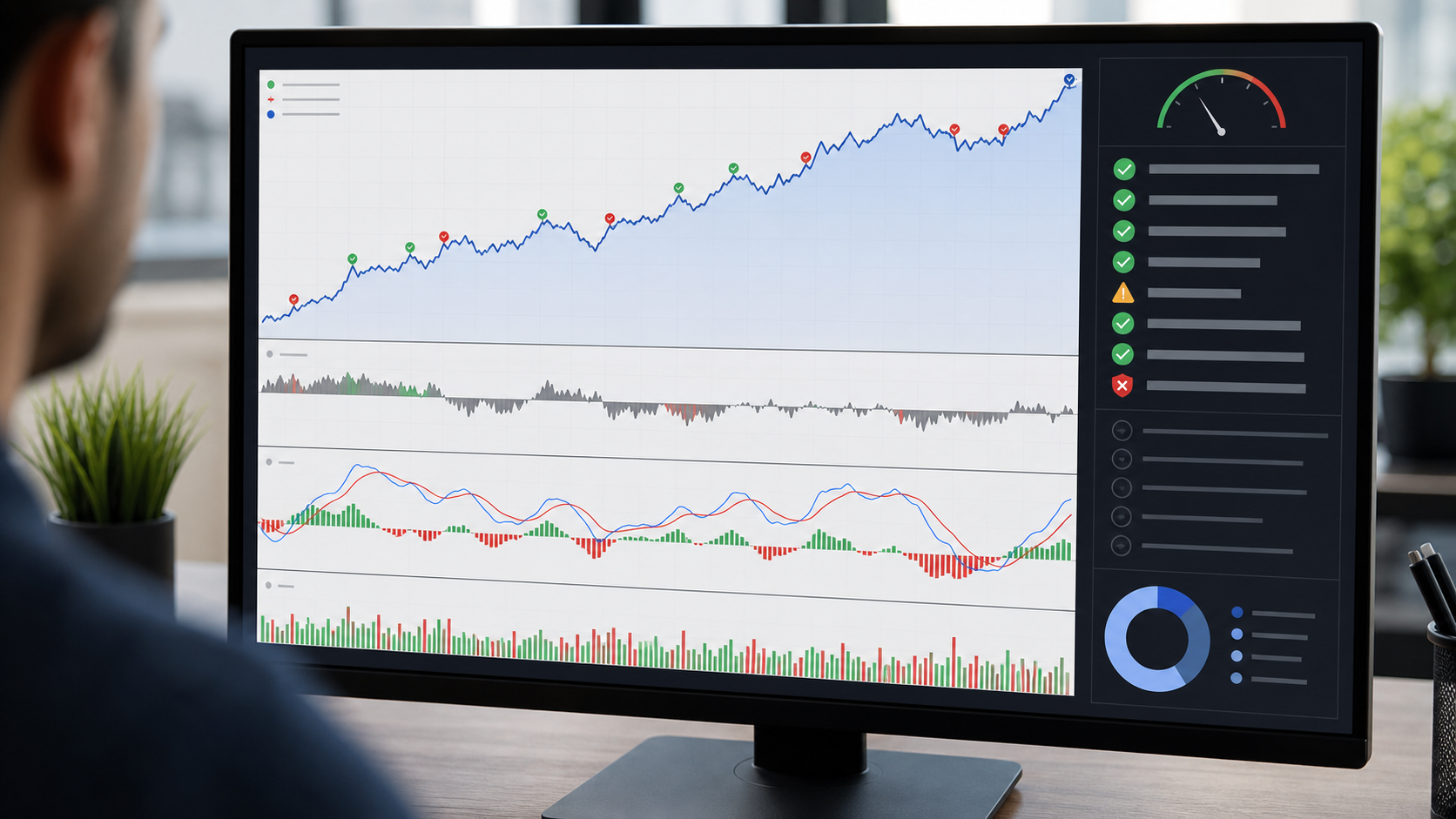 MACD EAのバックテスト結果とリスクチェックのイメージ