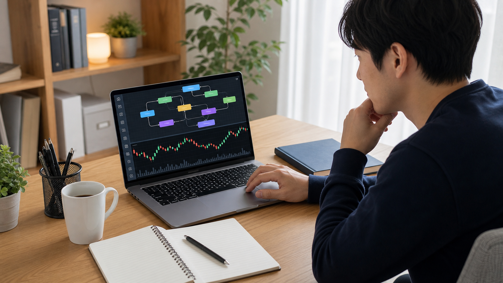 高額EA購入前にノーコードで自作検証する様子
