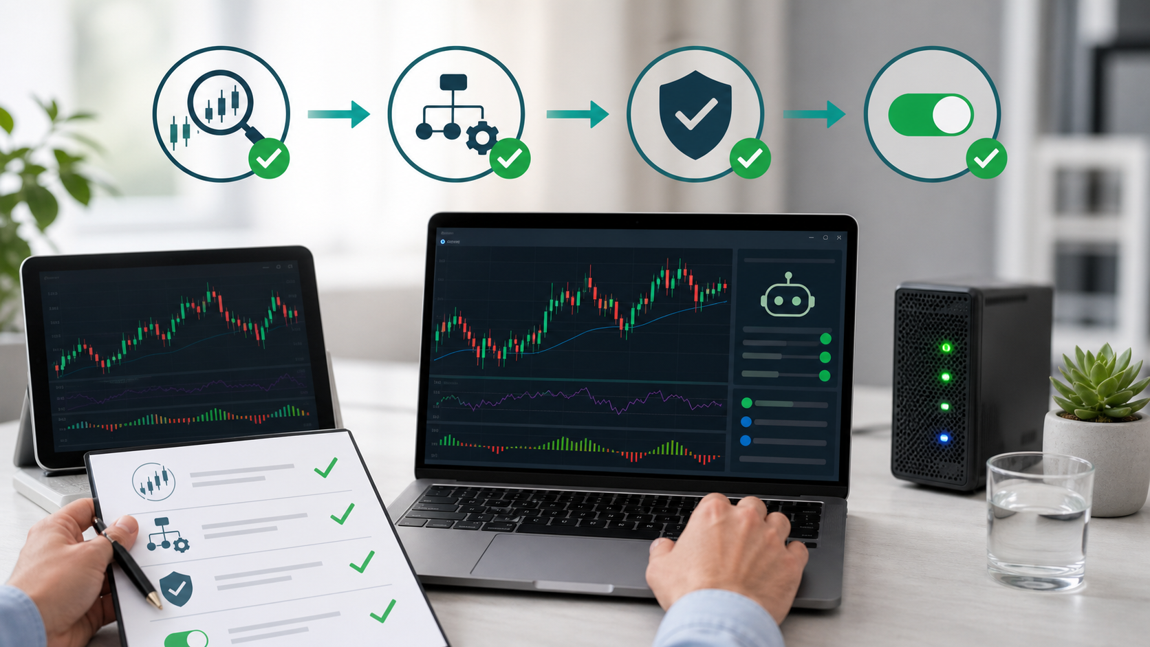 バックテストからデモ口座確認を経てTradingView自動売買を小さく始める検証フロー