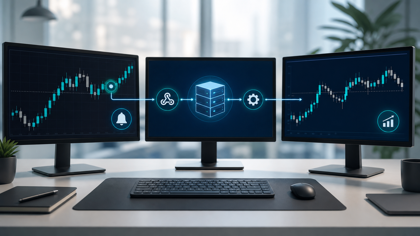 TradingViewのアラートからWebhookと外部サーバーを経由してFX自動売買へつなぐ流れ
