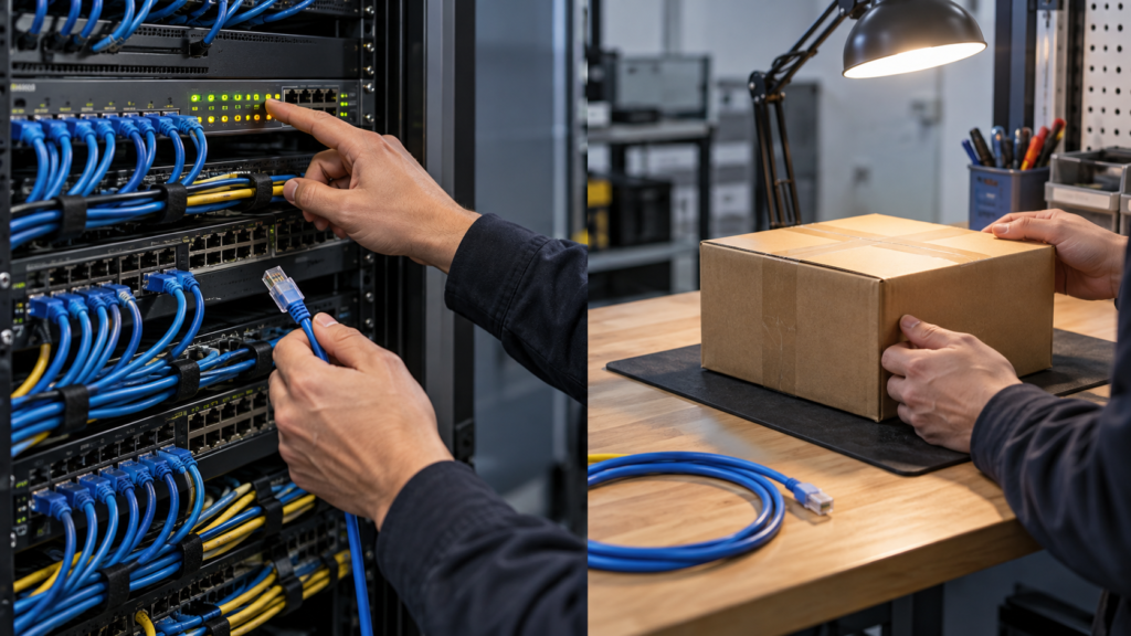 接続を復旧する前に処理済みの対象を確かめる照合作業のイメージ