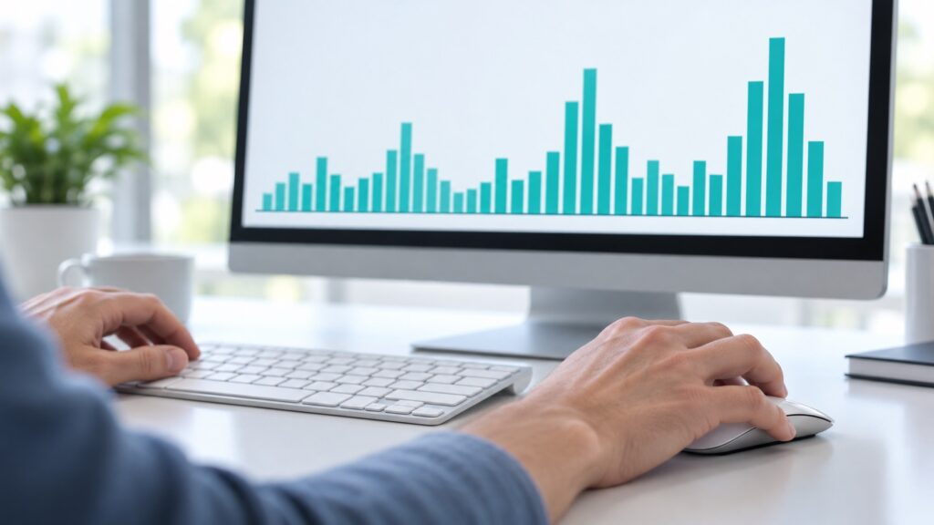 チャート内の出来高表示を設定する説明用イメージ