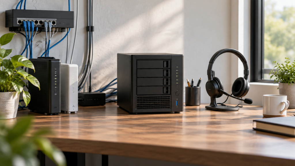 ネットワーク機器・サーバー・サポート窓口を分けて点検するイメージ