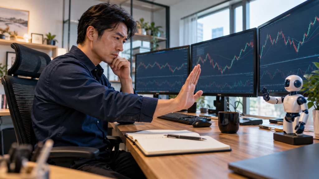 自動売買を再開する前に稼働環境を確認するイメージ