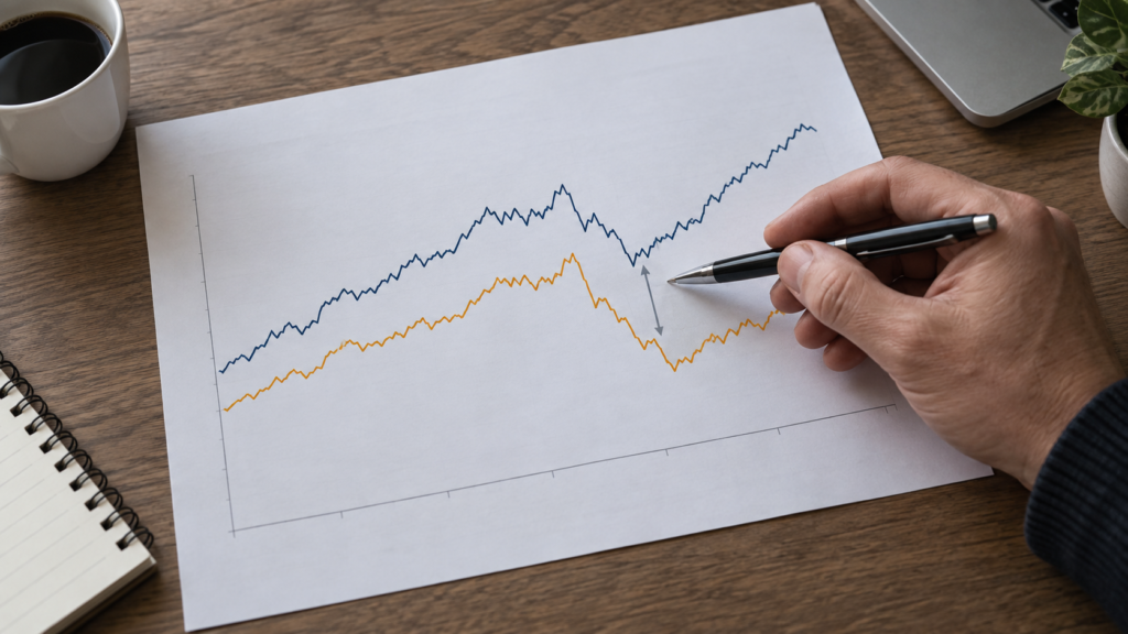 残高と有効証拠金の差を確認するグラフのイメージ