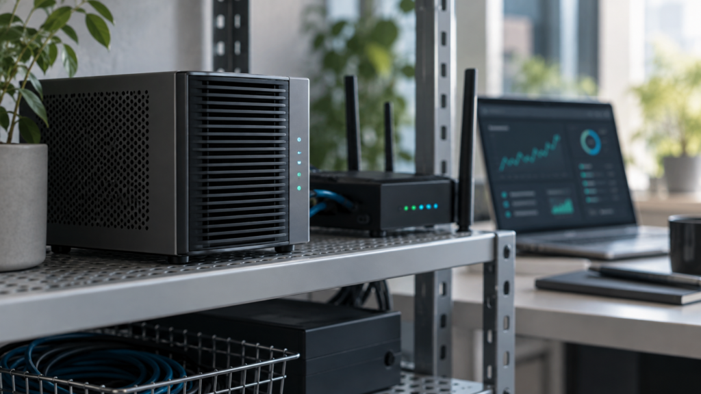 継続稼働環境を表すサーバーとルーター